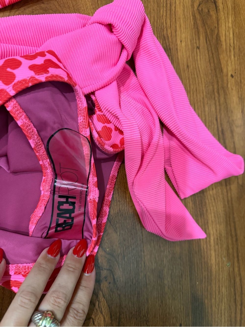 Barbiecore Beach Riot Leopard Rae One Peice Swim Suit from Revolve - Picture 4 of 5